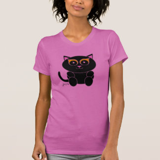 Zwarte kat t-shirt