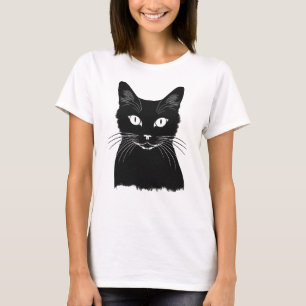 Zwarte kat t-shirt