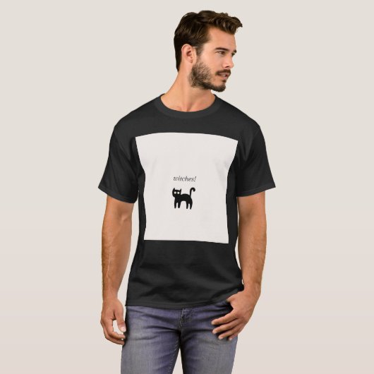 Zwarte kat t-shirt (Voorkant volledig)