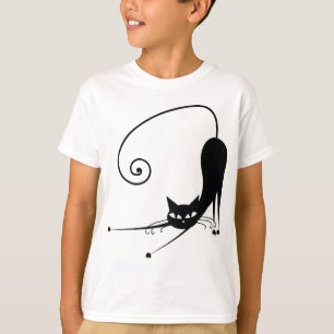 Zwarte kat t-shirt