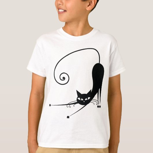 Zwarte kat t-shirt (Voorkant)
