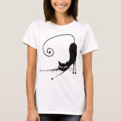 Zwarte kat t-shirt (Voorkant)