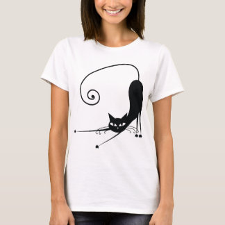Zwarte kat t-shirt
