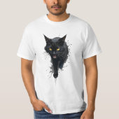 Zwarte kat t-shirt (Voorkant)