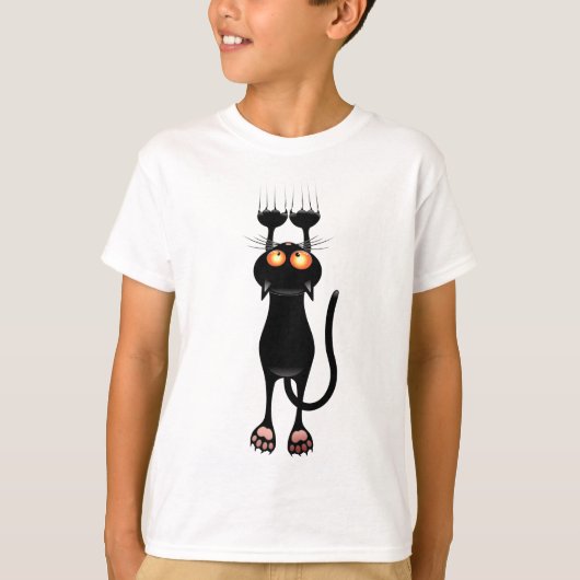 Zwarte kat t-shirt (Voorkant)