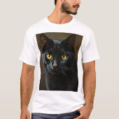 Zwarte kat t-shirt (Voorkant)