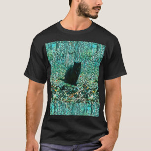 Zwarte kat t-shirt
