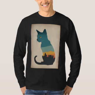 Zwarte kat t-shirt