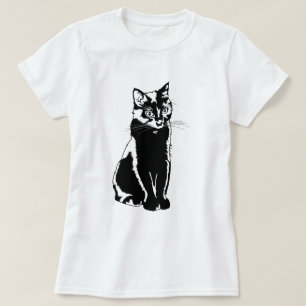 Zwarte kat t-shirt