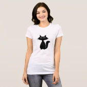 Zwarte kat t-shirt (Voorkant volledig)