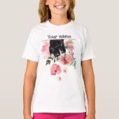 Zwarte kat T-Shirt (Voorkant)