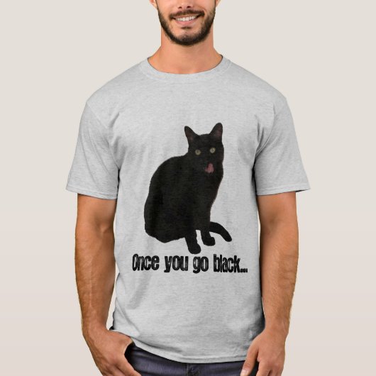 zwarte kat t-shirt (Voorkant)