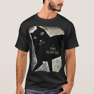 Zwarte kat t-shirt