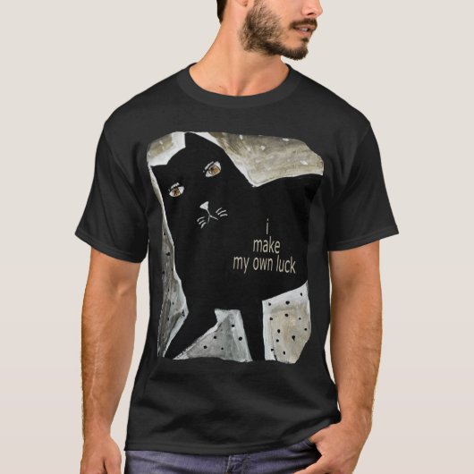 Zwarte kat t-shirt (Voorkant)