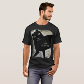 Zwarte kat t-shirt (Voorkant volledig)