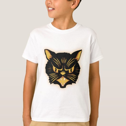 Zwarte kat t-shirt (Voorkant)