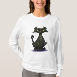 Zwarte kat t-shirt