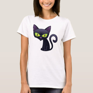 Zwarte kat t-shirt