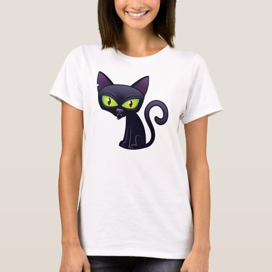 Zwarte kat t-shirt (Voorkant)