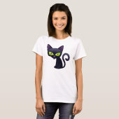 Zwarte kat t-shirt (Voorkant volledig)
