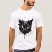 Zwarte kat t-shirt (Voorkant)