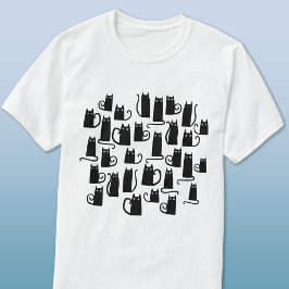 Zwarte kat t-shirt