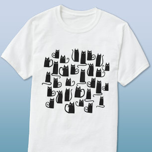 Zwarte kat t-shirt