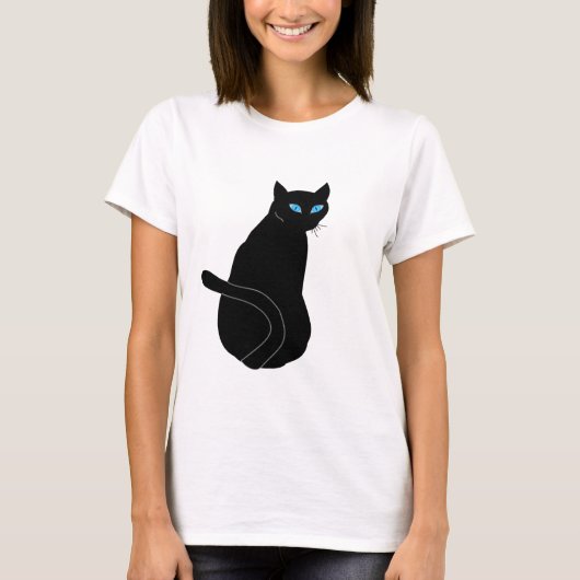 Zwarte kat t-shirt (Voorkant)