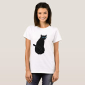 Zwarte kat t-shirt (Voorkant volledig)