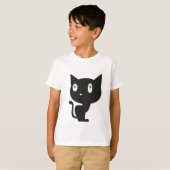 Zwarte kat t-shirt (Voorkant volledig)