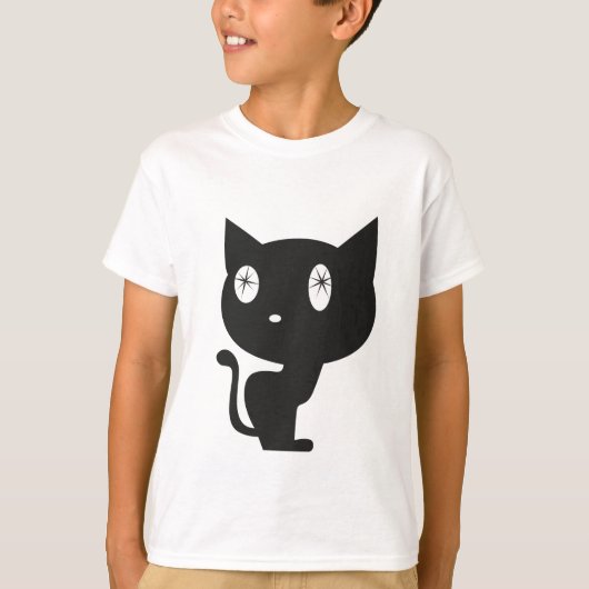 Zwarte kat t-shirt (Voorkant)