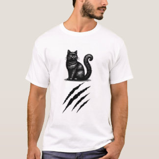 zwarte kat t-shirt