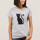 Zwarte kat t-shirt (Voorkant)