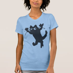 zwarte kat t-shirt