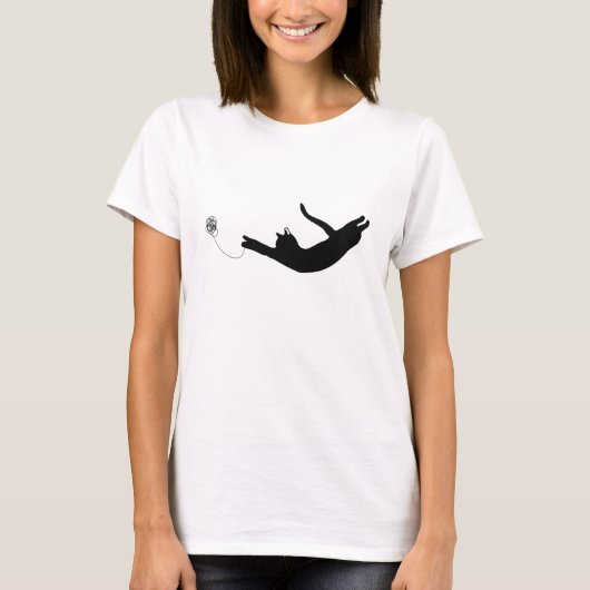 Zwarte kat t-shirt (Voorkant)