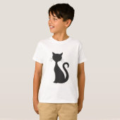 Zwarte kat t-shirt (Voorkant volledig)