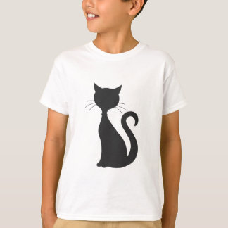 Zwarte kat t-shirt