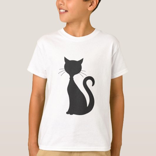 Zwarte kat t-shirt (Voorkant)