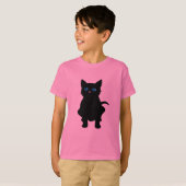 Zwarte kat t-shirt (Voorkant volledig)