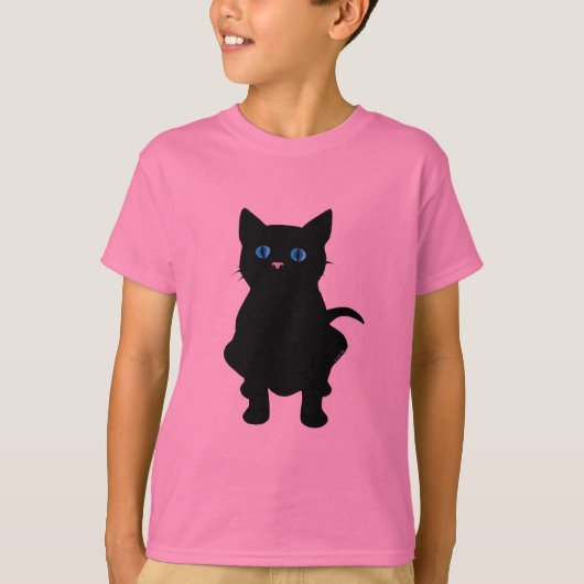 Zwarte kat t-shirt (Voorkant)
