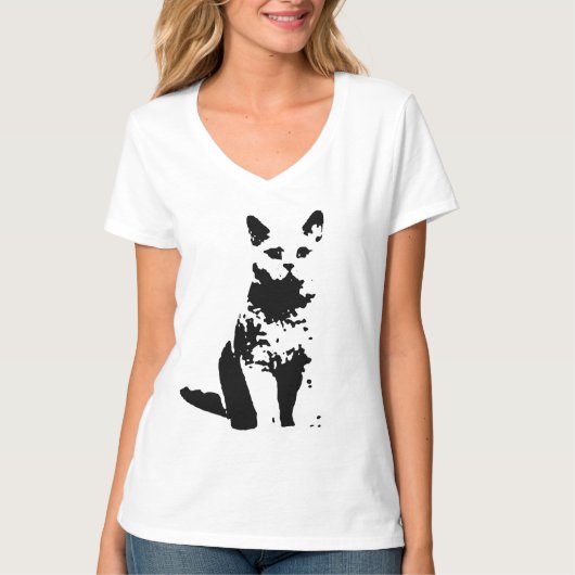 zwarte kat t-shirt (Voorkant)