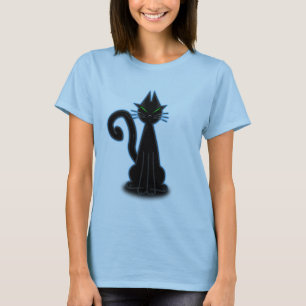 Zwarte kat t-shirt
