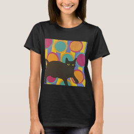 Zwarte kat t-shirt
