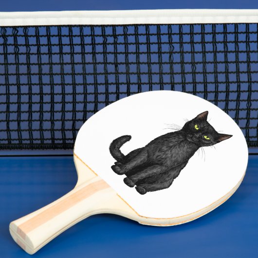 Zwarte kat tafeltennisbatje (Insitu)