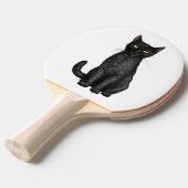Zwarte kat tafeltennisbatje (Voorkant Gekanteld)