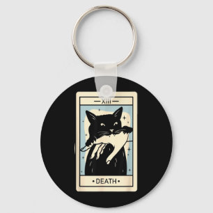 Zwarte Kat Tarot Dood Halloween Heksachtige Kat Li Sleutelhanger