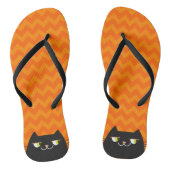 Zwarte kat teenslippers (Voetbed)