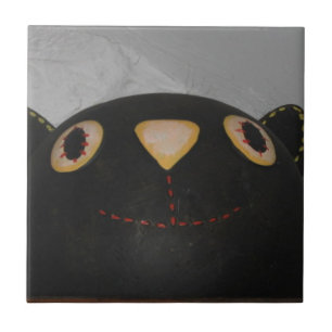 Zwarte kat tegeltje