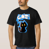 Zwarte Kat tekening T-shirt (Voorkant)