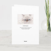 Zwarte kat tekening wenskaart kaart (Achterkant)